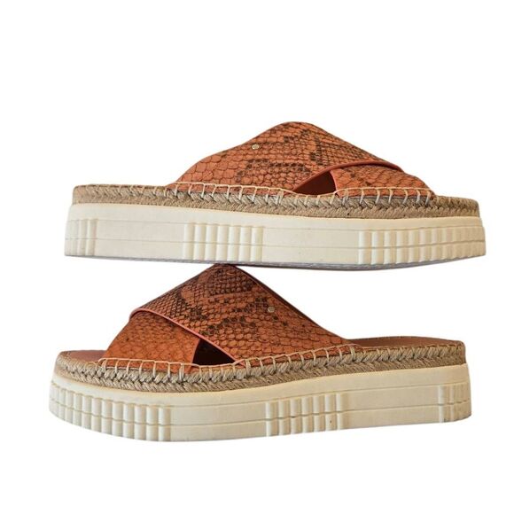 Franco Sarto Womens Birch Slide Snake Print Leather Platform Sandals Size 9.5 - Picture 5 of 11